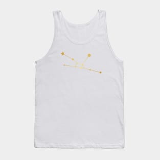 Taurus Zodiac Constellation in Gold Tank Top